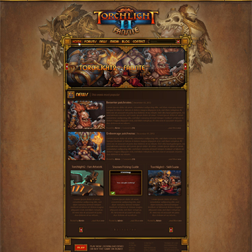 Torchlight 2 Fanpage Webdesign