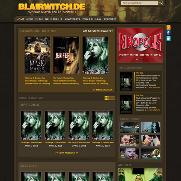 Horror Moviebase Wordpress Webdesign