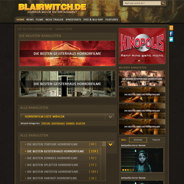 Horror Moviebase Wordpress Webdesign