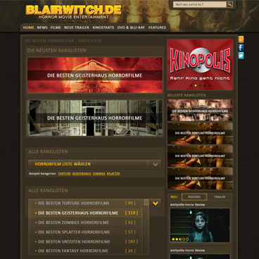 Horror Moviebase Wordpress Webdesign